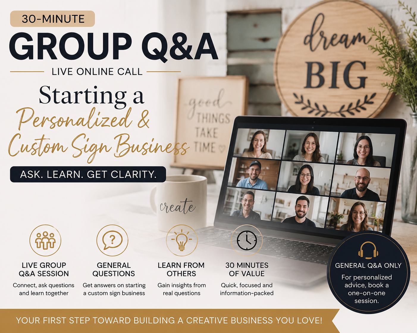 30-Minute Group Q&A: Starting a Custom Sign Business