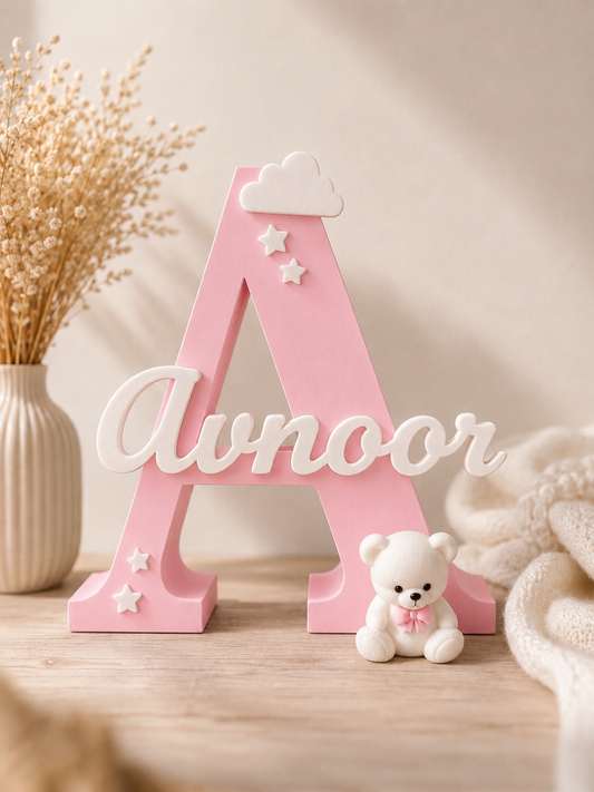 3D Sign With Teddy Bear