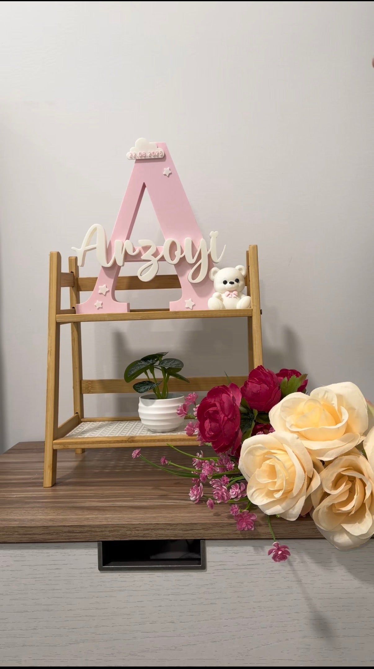 3D Sign With Teddy Bear